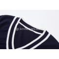 Boy's Knitted White Stripe School Vest